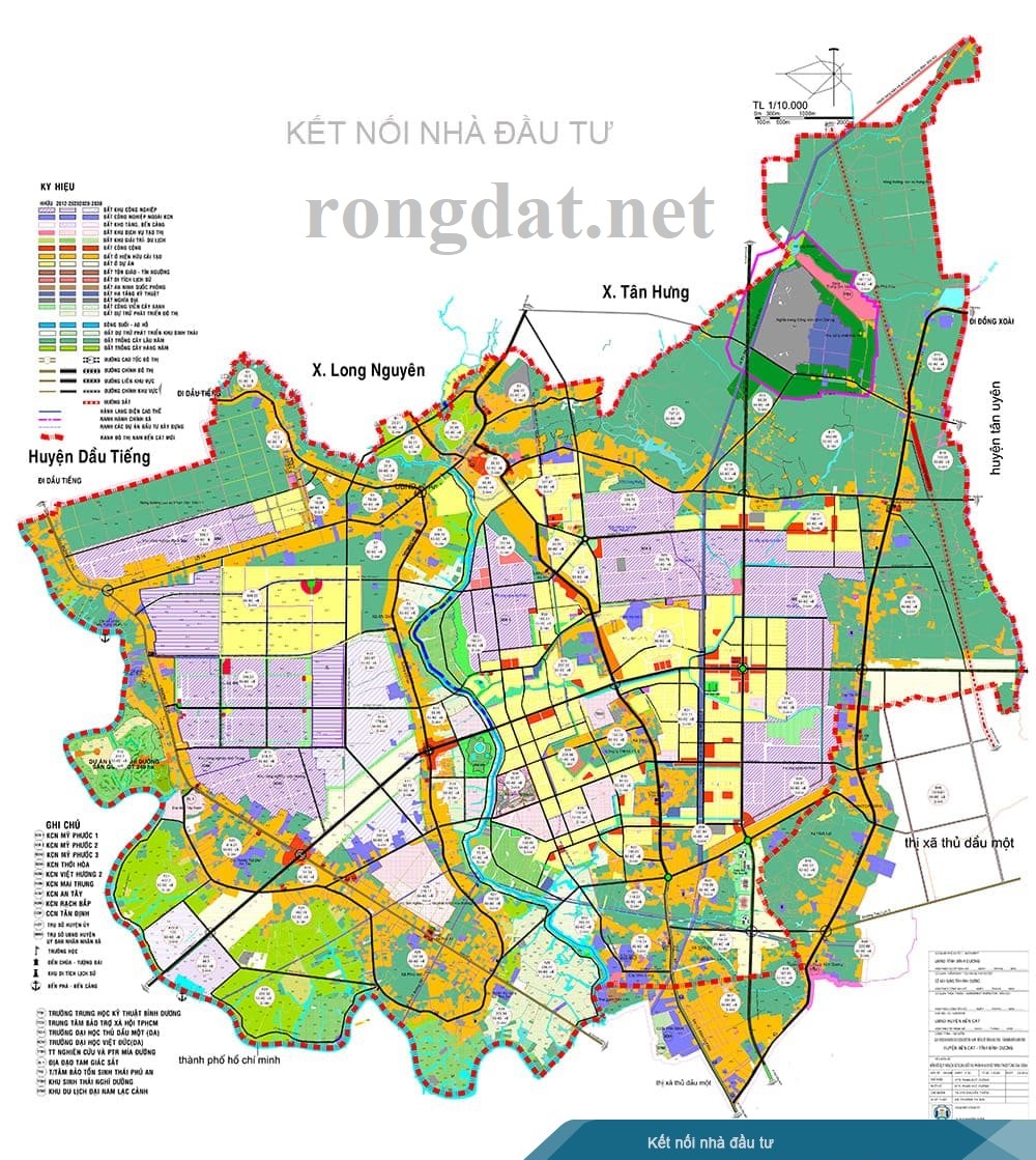 Bản đồ quy hoạch đô thị Nam Bến Cát tầm nhìn 2050