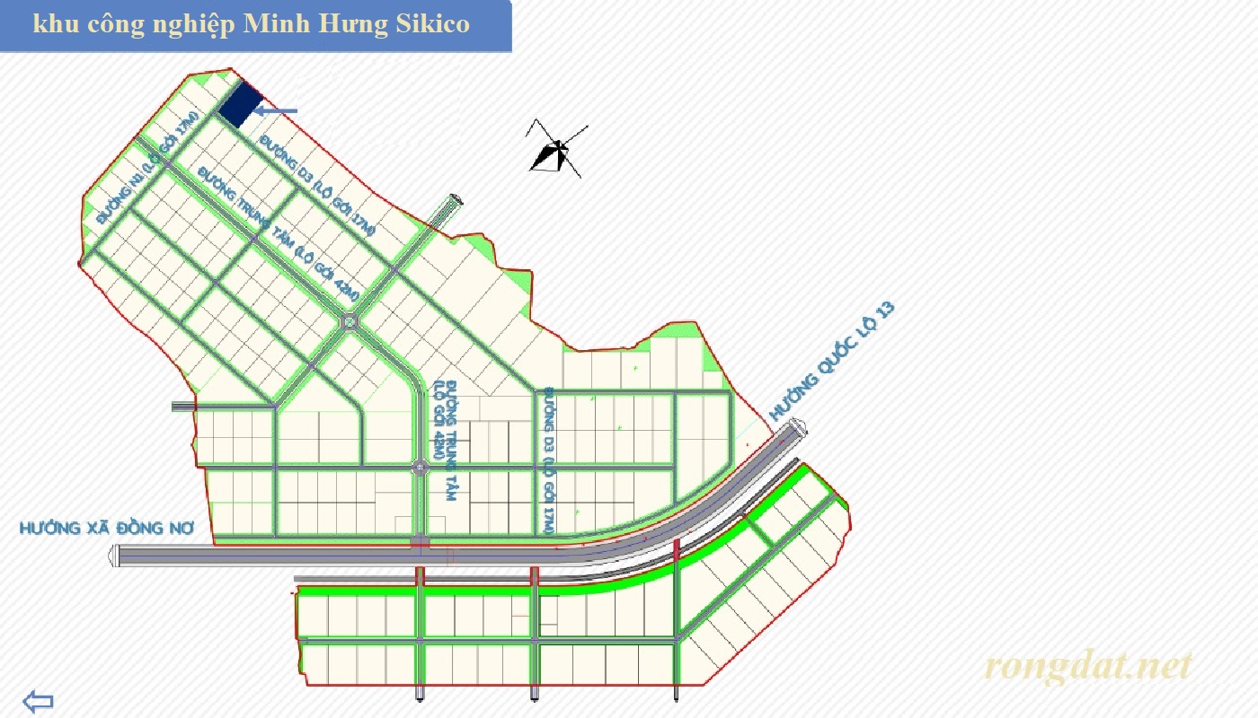 Bán 2 ha, 4 ha, 5 ha, 8 ha, 9 ha, 10 ha, 20 ha . . đất trong khu công nghiệp Minh Hưng Sikico, Bình Phước.