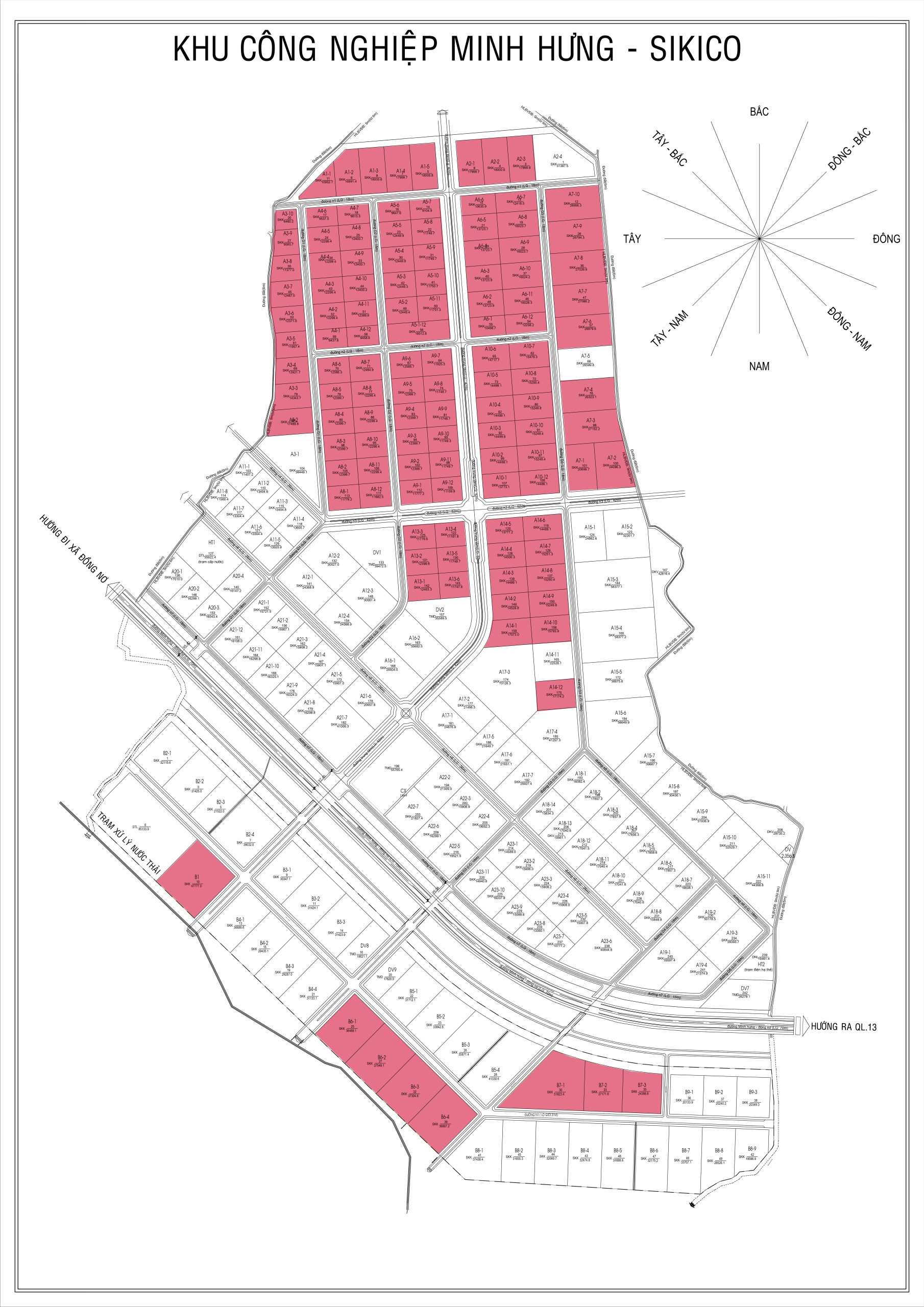 Bán 2 ha, 4 ha, 5 ha, 8 ha, 9 ha, 10 ha, 20 ha . . đất trong khu công nghiệp Minh Hưng Sikico, Bình Phước.