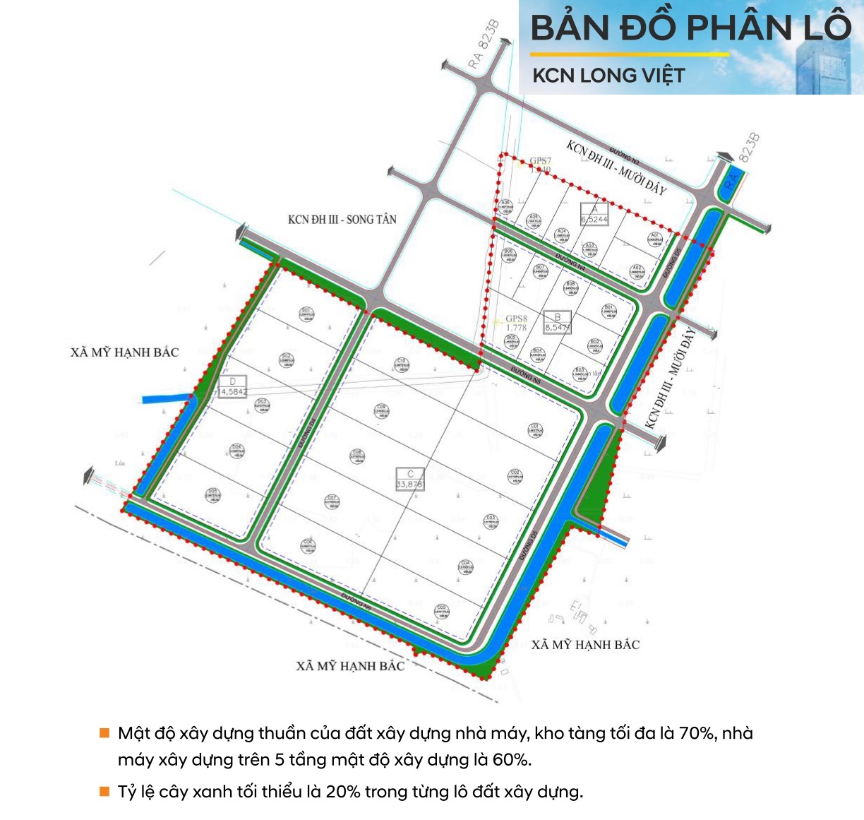 Bán 1- 20 ha đất trong khu công nghiệp Đức Hoà 3 – Long Việt, Long An.