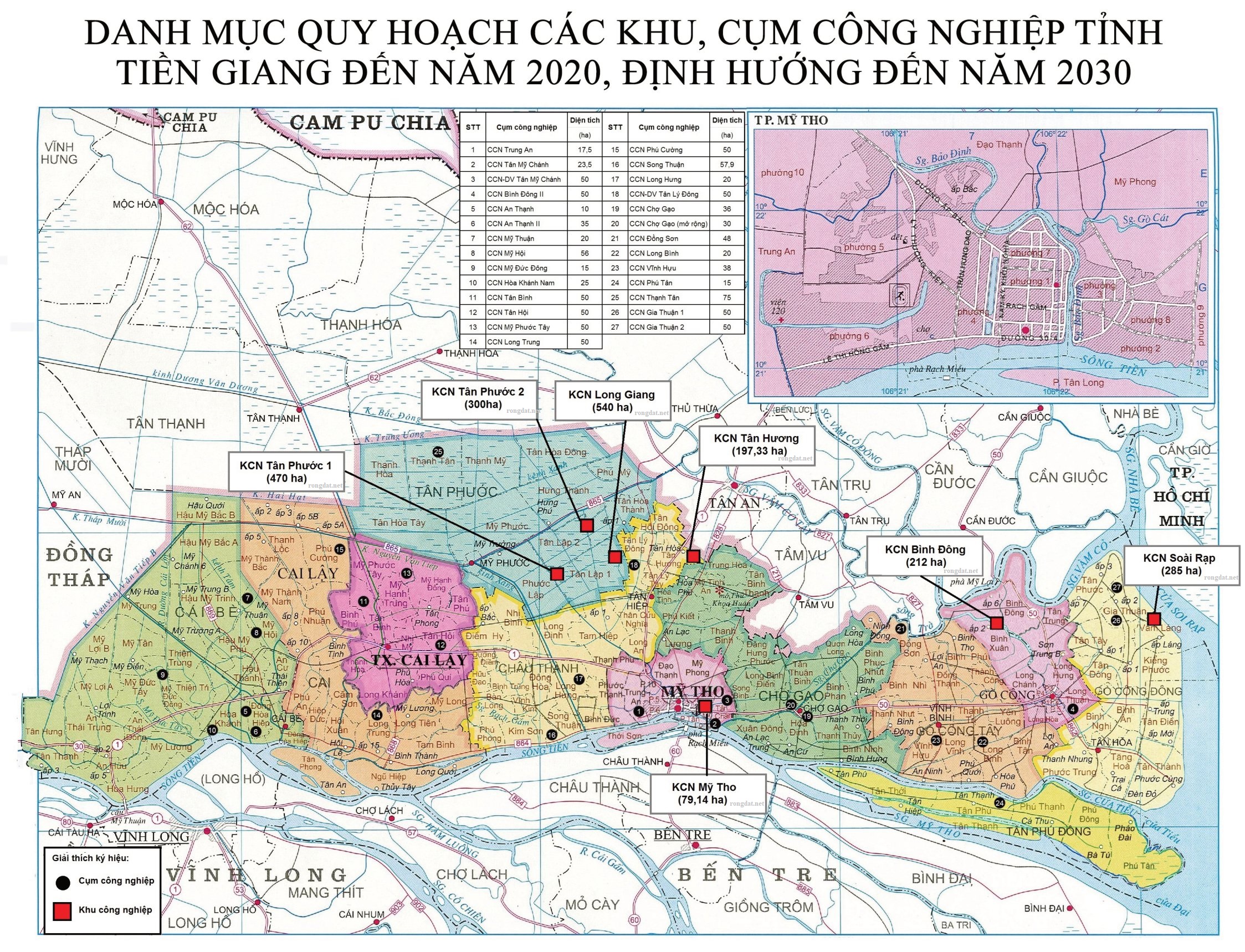 Ban do Quy hoach Ke hoach Khu CCN cua tinh TG 2020 11 11 rongdat.net