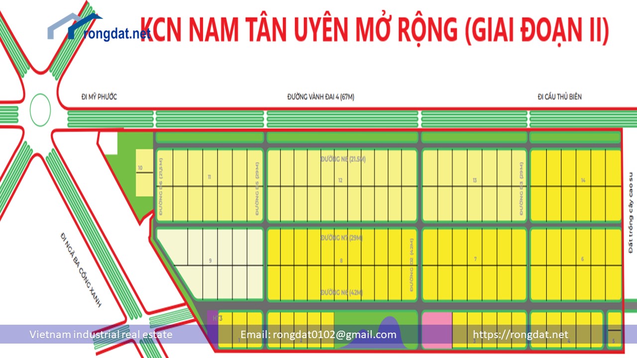 Bán 12 ha đất trong khu công nghiệp Nam Tân Uyên Mở Rộng, Bình Dương.