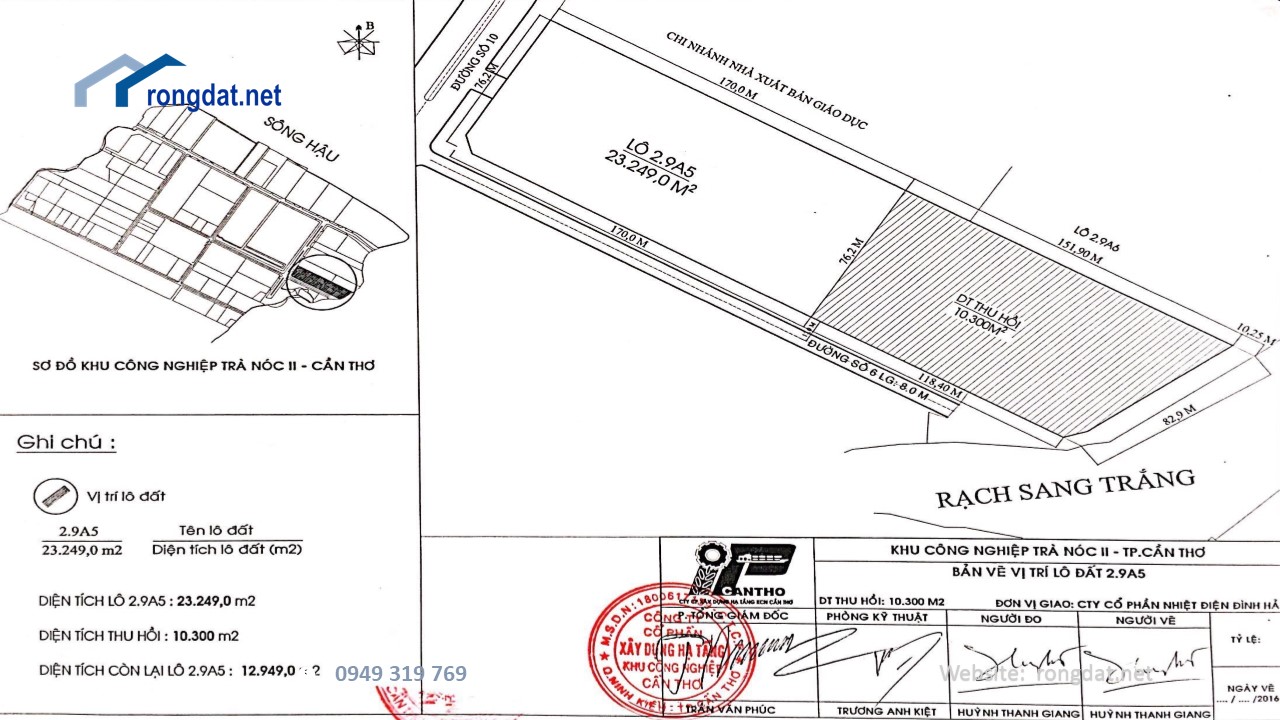 Ban Lo Dat 12.949m² tai Khu Cong Nghiep Tra Noc II Can Tho v