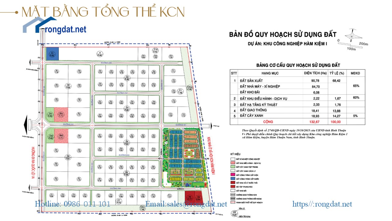 Bán 6.08 ha đất Khu công nghiệp Hàm Kiệm 1 Tỉnh Bình Thuận