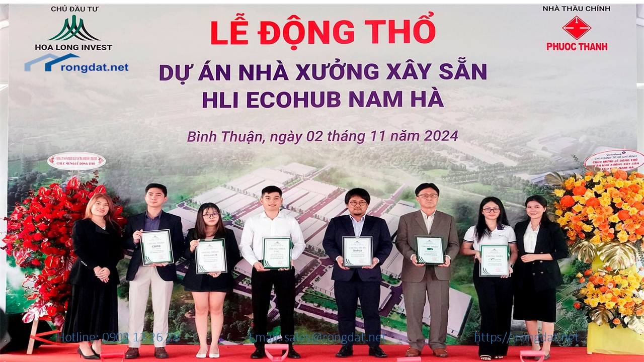 Lễ Động Thổ Dự Án Nhà Xưởng Xây Sẵn HLI EcoHub Nam Hà –  Tỉnh Bình Thuận