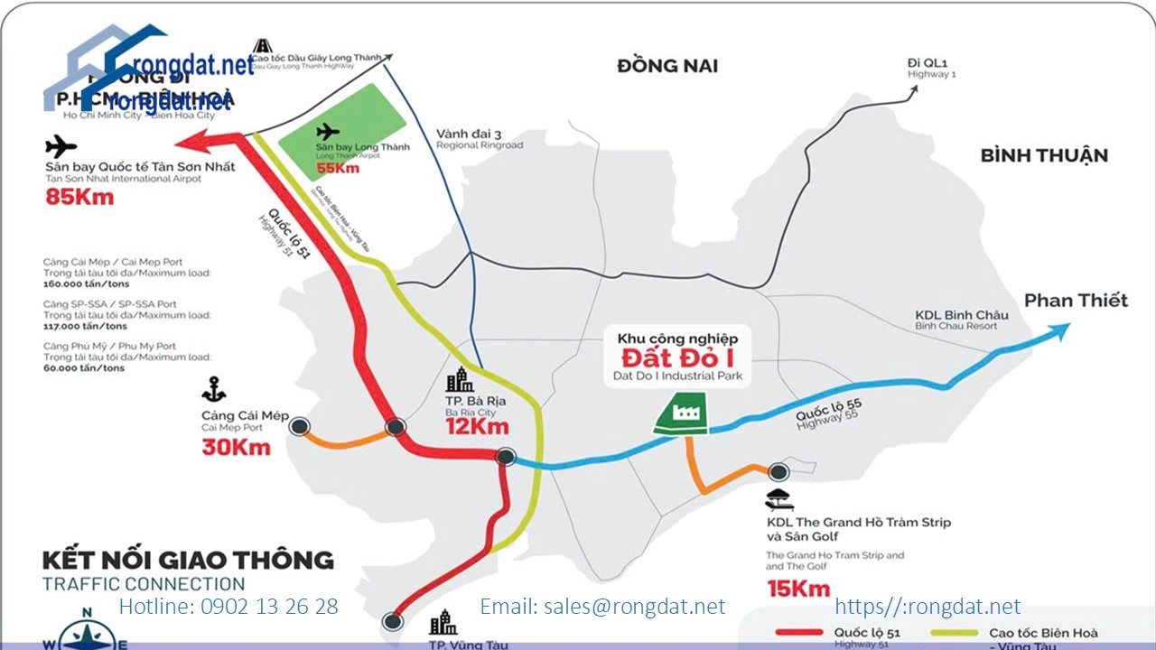 Bán 20.06 ha đất tại Khu Công Nghiệp Đất Đỏ 1, Tỉnh Bà Rịa - Vũng Tàu